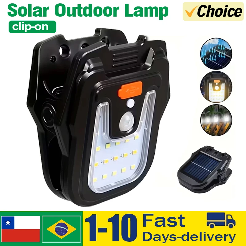 9900LM Solar Garden Outdoor Lights Clip Light Motion Sensor Waterproof Camping Lamp Rechargeable for Landscape Garden Decoration