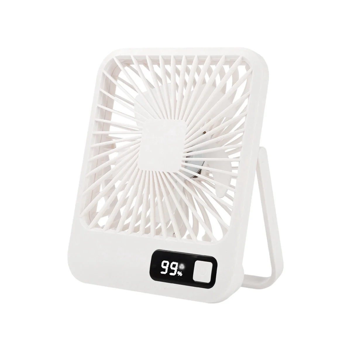 Digital Desktop Convenient Home Student Dormitory Office Mute Portable Multifunctional Charging Mini Fan, White