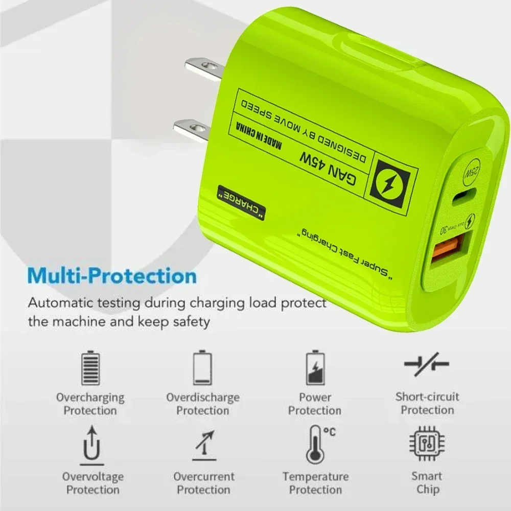 45W Fast Charger USB Type C PD Phone Charger Fast Charging Quick Charge Adapters for IPhone 15 Pro Max Samsung Xiaomi Huawei - náhled 5