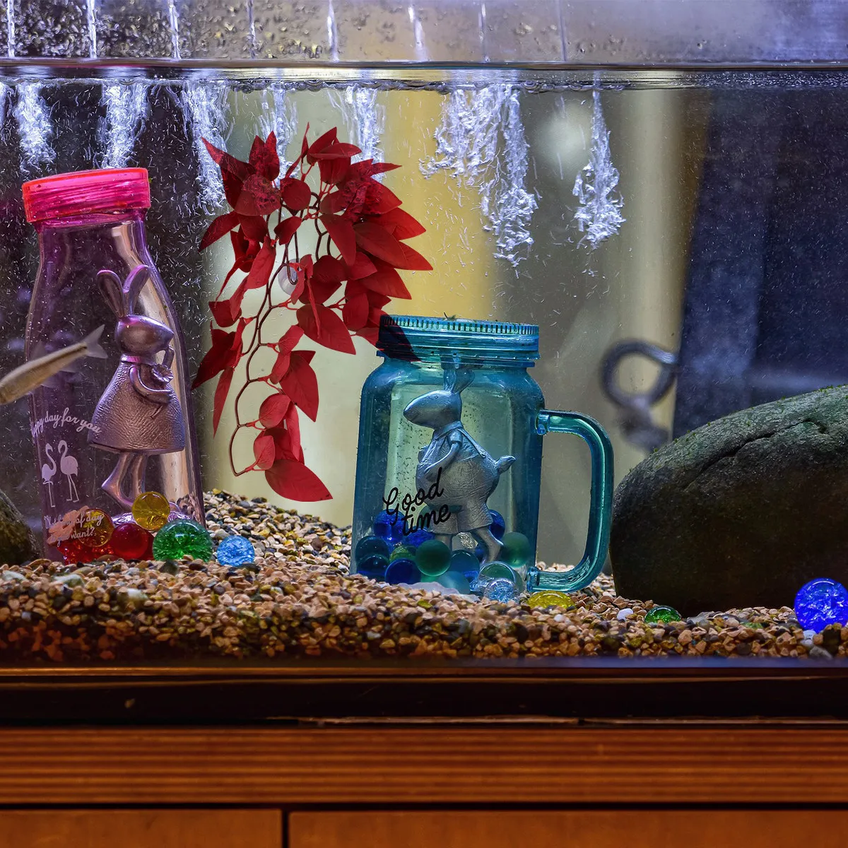 Planted Aquarium For Betta - Реалистичные искусственные растения из смолы для