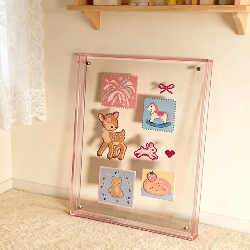 Multiple Colors Clear Transparent Acrylic Picture Frame Tabletop Stand & Wall Mounted Display for Certificates Art Photos Poster