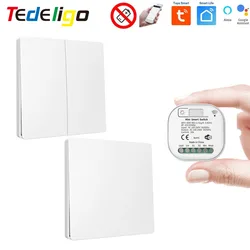 Tedeligo 110V 220V WiFi RF işık anahtarı 16A akıllı anahtarı kendinden powered kinetik anahtarı, pil ihtiyacı, zamanlama, Alexa Google desteği