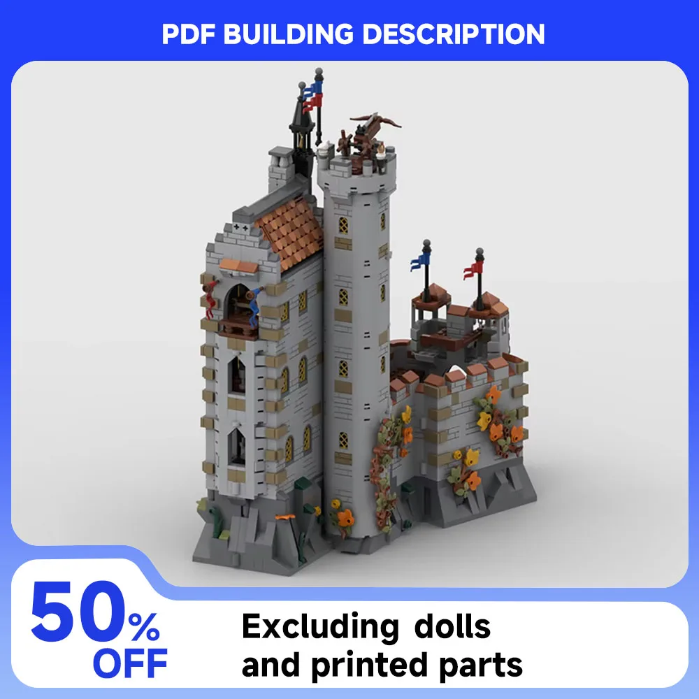 

Новый MOC - классический замок Dragon Slayer, строительные блоки, черный рыцарь, городская модель, сборная игрушка «сделай сам» для детей и мальчиков — праздничный подарок