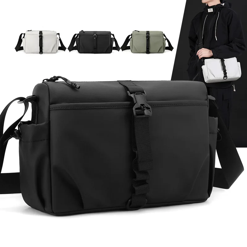 Lightweight nylon cloth lock large capacity men's crossbody bag leisure commuting waterproof anti-theft shoulder bag