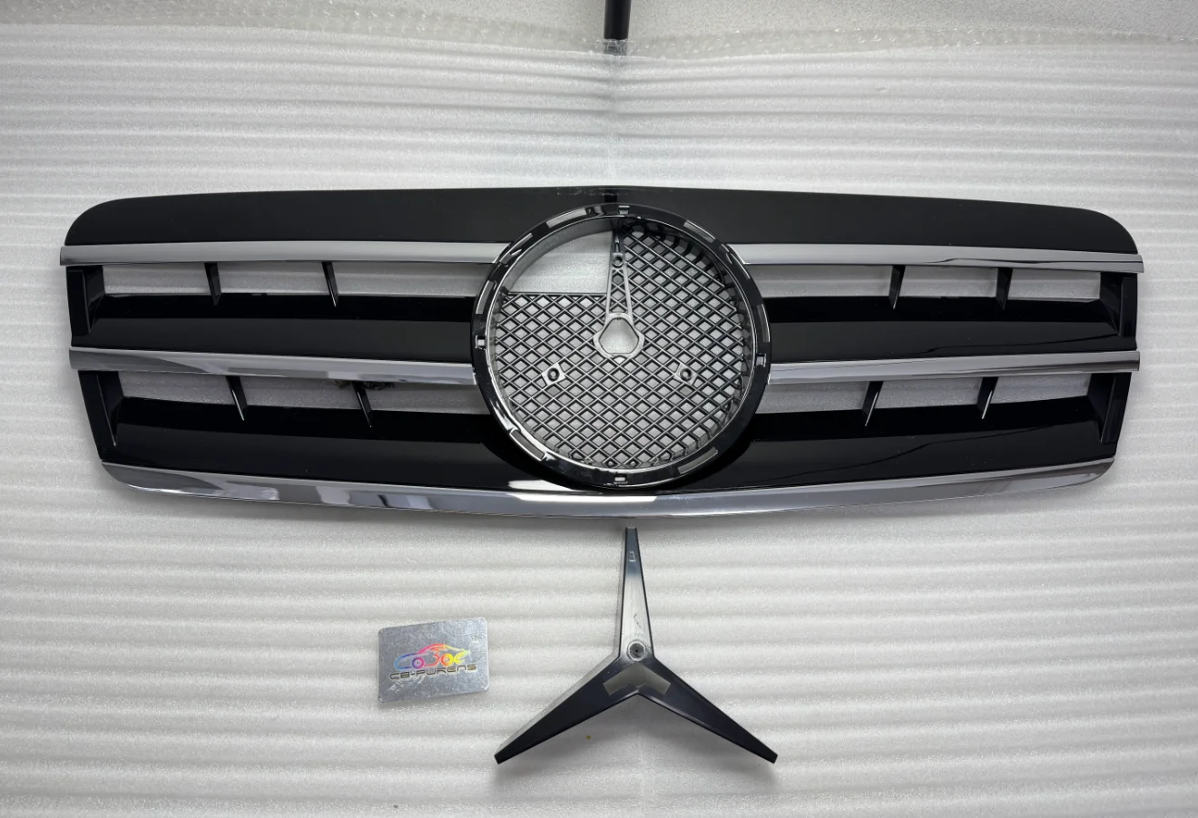 ABS Plastic Front Bumper Racing Grille Overlay For Mercedes Benz CLK Class W208 Grill 1996-2003
