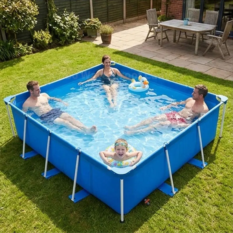 3*2*0.75m Family-Friendly Rectangular Above Ground Pool - Durable PVC Frame Swimming Pool For Kids & Adults