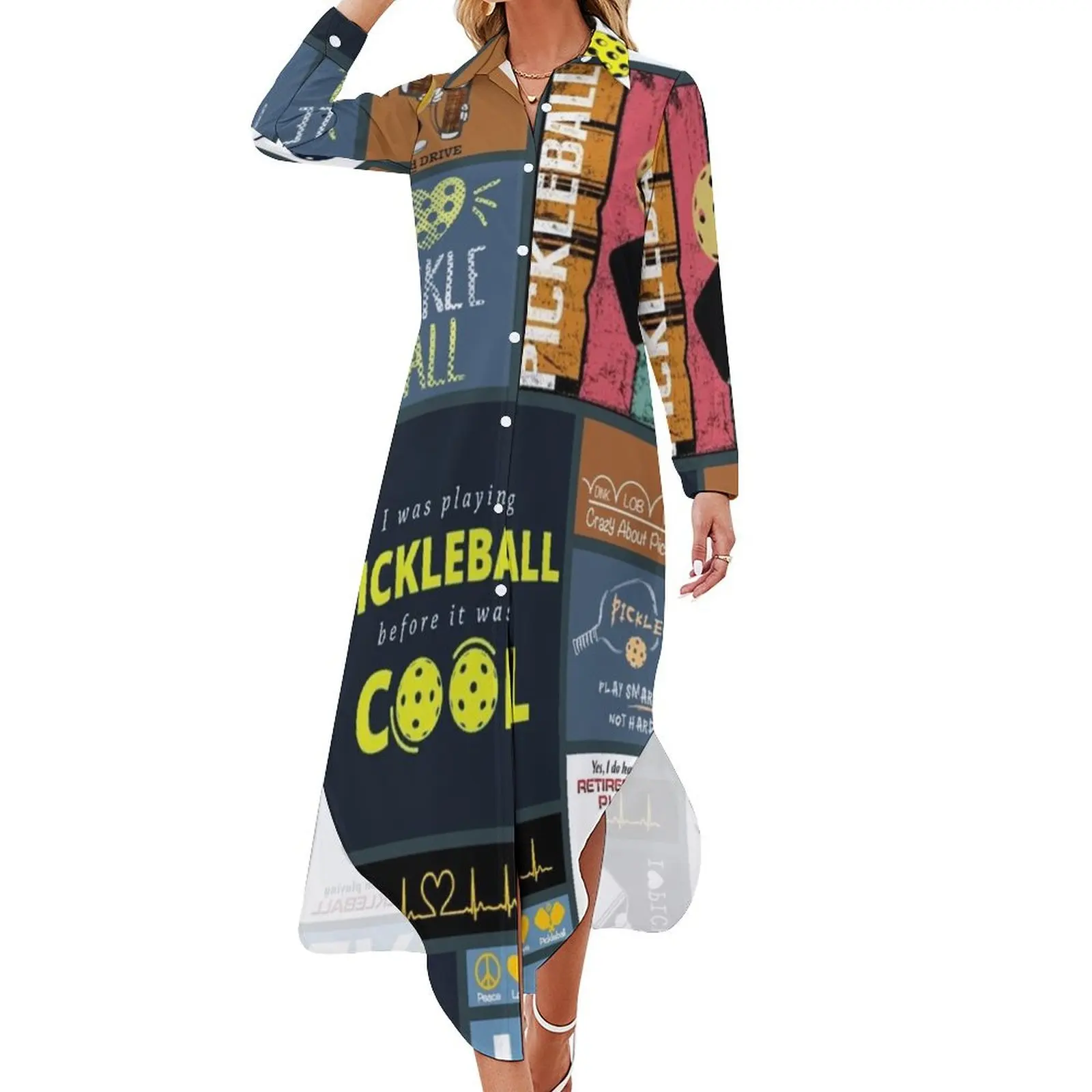 

Pickleball Play With Heart Long Sleeved Shirt Dress birthday dress elegant party dress for women 2024 women's dresses luxury