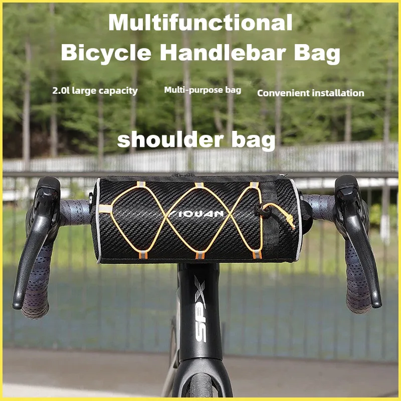 

Multi-functional Bicycle Handlebar Bag Large Capacity Mountain Road Bike Front Tube Storage Bags Riding Accessories Shoulder Bag