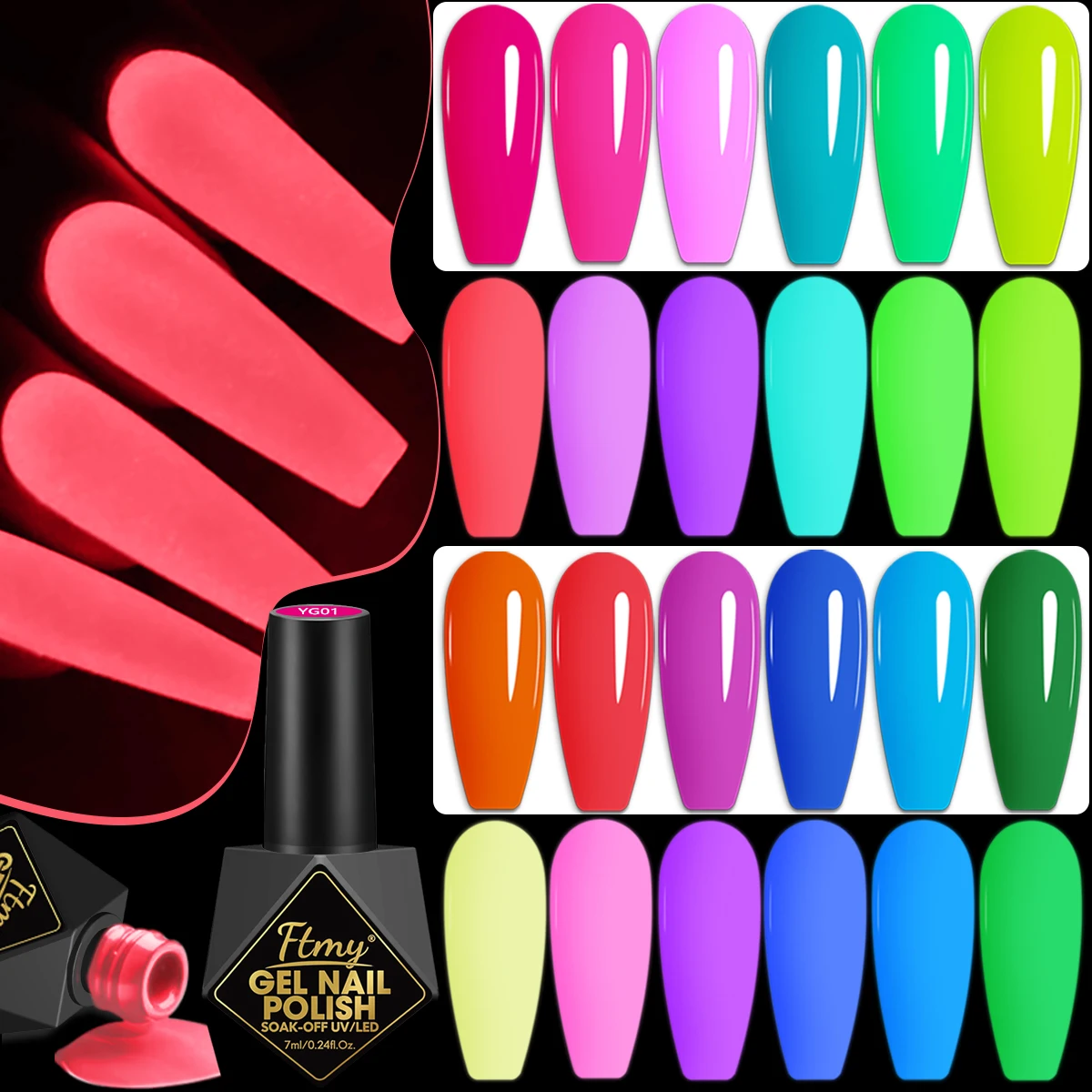 7ML مضيئة لا يمسح معطف فوقي يتوهج على الظلام هلام طلاء الأظافر، للمنزل صالون مسمار الفن DIY! #5