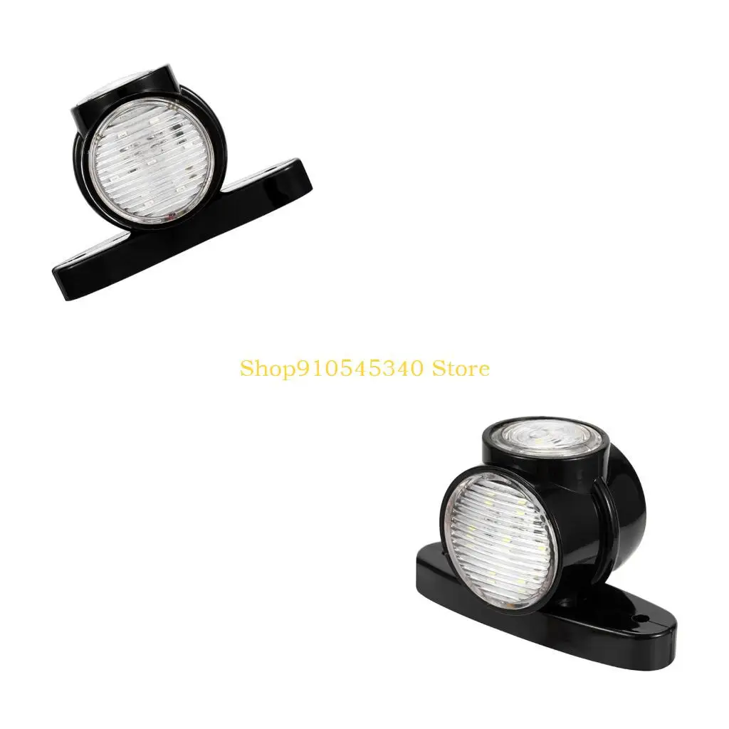 U2JA 16-LED Vehicle Side Warning Light, Red Marker and Turn Indicator with Clear PC Lens for 12 V 24 V Trucks and Trailers