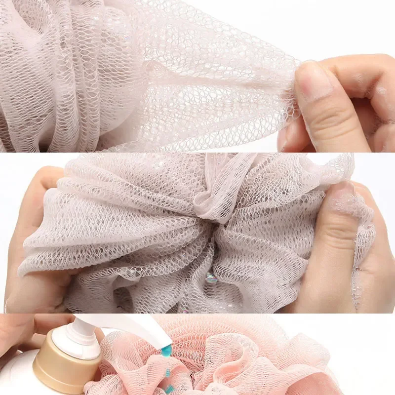 Mesh Body Scrubber Washcloth para Duche, Back Scrub, Esfoliador, Skin Cleaner, Removedor de Pele Morta, Suprimentos de Banho, Cinto de Escova, 1Pc