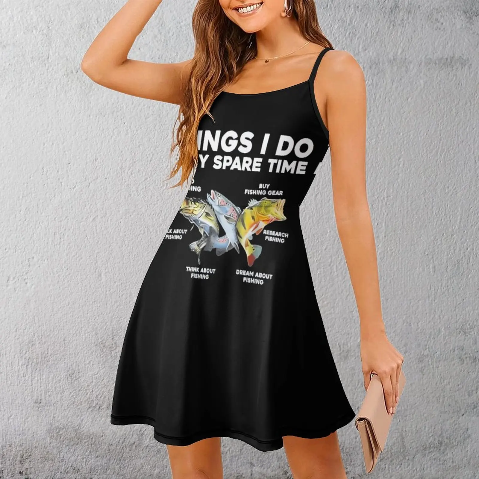 

Женское платье на бретельках Dream Gear для любителей рыбалки, милое экзотическое женское платье, платье на бретельках для вечеринок Geeky