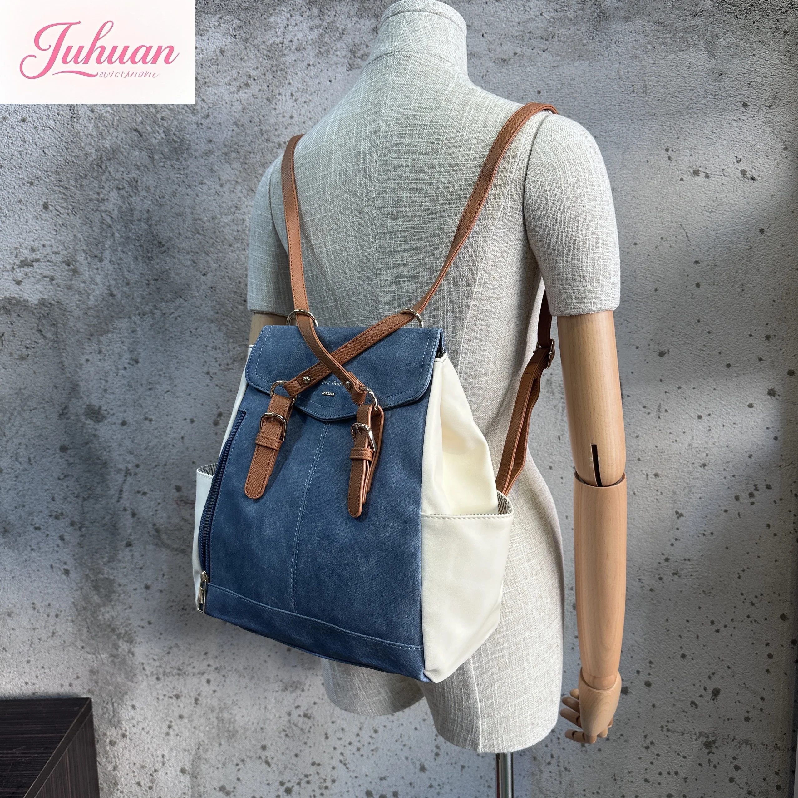 New Japanese fashion casual versatile backpack women large capacity college style student schoolbag pu leather backpack female