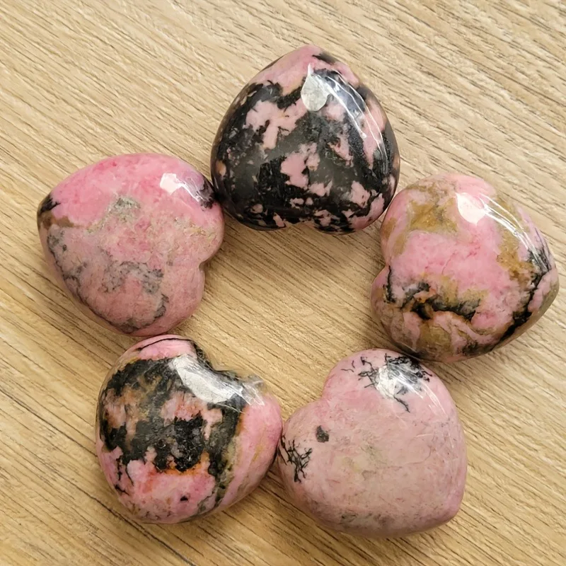 

1PC Amazing Rhodonite Stone Heart | Natural Bohemian Style Ornament for Jewelry Making, Home Decor, Holidays & Christmas