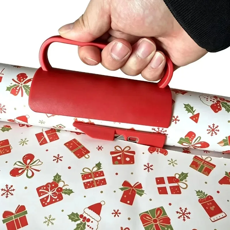Adjustable Wrapping Paper Cutter, Sliding Roll Paper Cutting Tool Set with Blade, for Gift Wrapping, Crafts, Home & Office Use