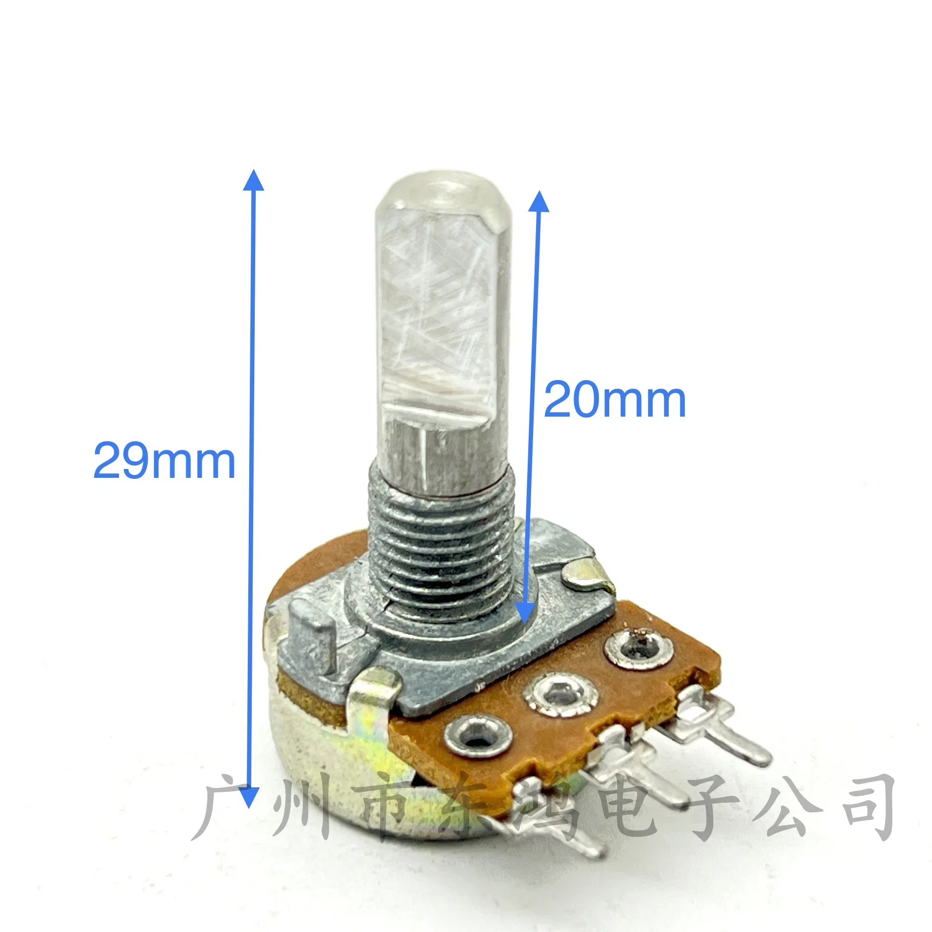 1 PCS RK16 single 3-pin rotary potentiometer shaft length 20mm B50K