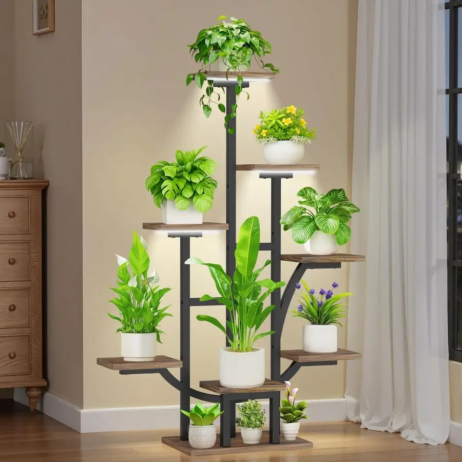 

Stand Indoor with Grow Lights 7 Tiered Plant Shelf Indoor, 47 Plant Stand with Grow Light, Indoor Plant Stands for Multiple Pla