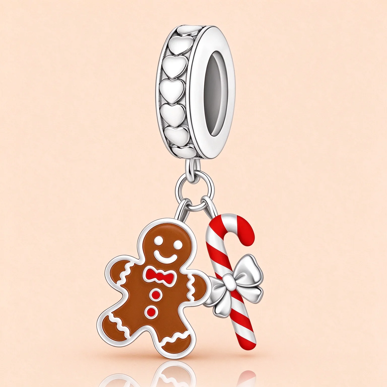 Gingerbread Man Pan Charms Candy Cane Pendant Fit Original Bracelet Jewelry DIY Christmas Party Birthday Cooking Gift Her/Women