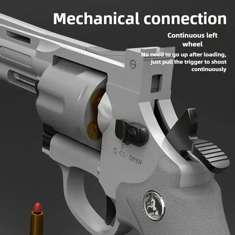 Continuous Firing ZP5 357 Revolver Launcher Pistol Soft Dart Bullet Toy Gun CS Outdoor Battle Game for Kids Adult Play