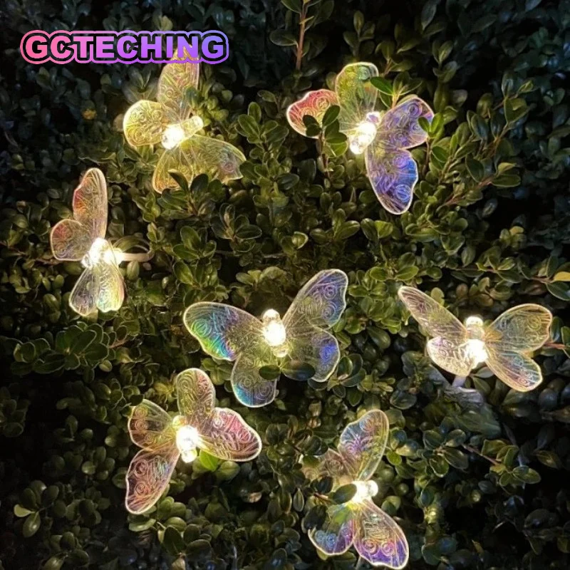 Outdoor Waterproof Solar Swaying Butterfly Lights, Color Changing Decorative Stake Lights for Garden Yard Outside Decor