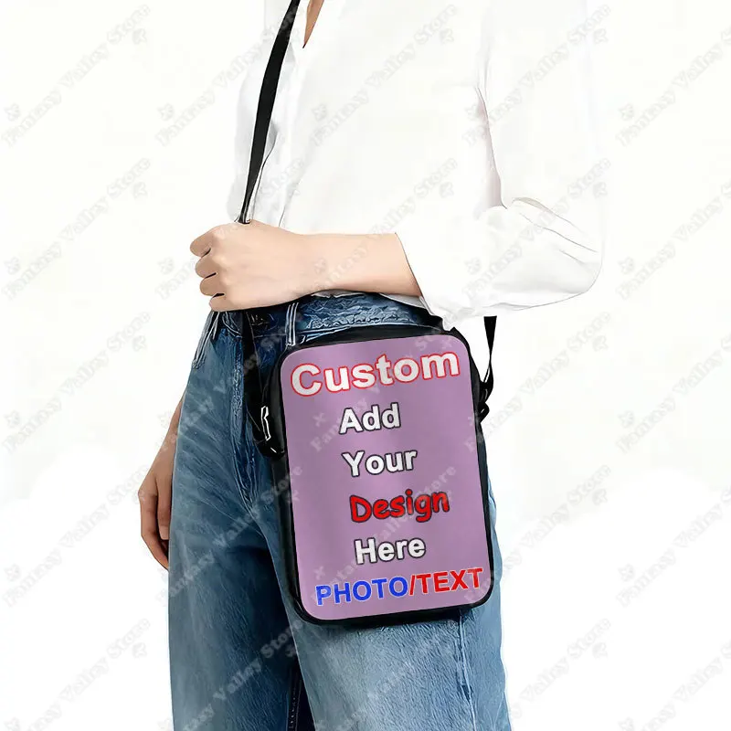 Logo Customize Shoulder Bag Your Design The Photo Image Women Shopping Bag Ladies Handbag Messenger Bag Phone Holder