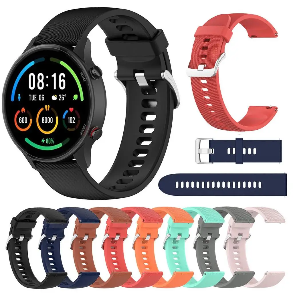 

22mm Watchbands For Xiaomi Mi watch color sport Strap Quick Release Silicone Wristband For imilab kw66 venu 2 for Realme Watch S