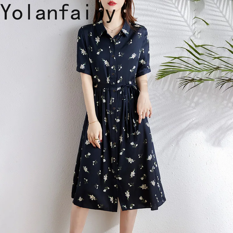 YOLANFAIRY 91% หม่อนผ้าไหมชุดชายหาดผู้หญิงสบายๆสแควร์ฤดูร้อนชุดผู้หญิง 2025 ผิววันหยุดชุด