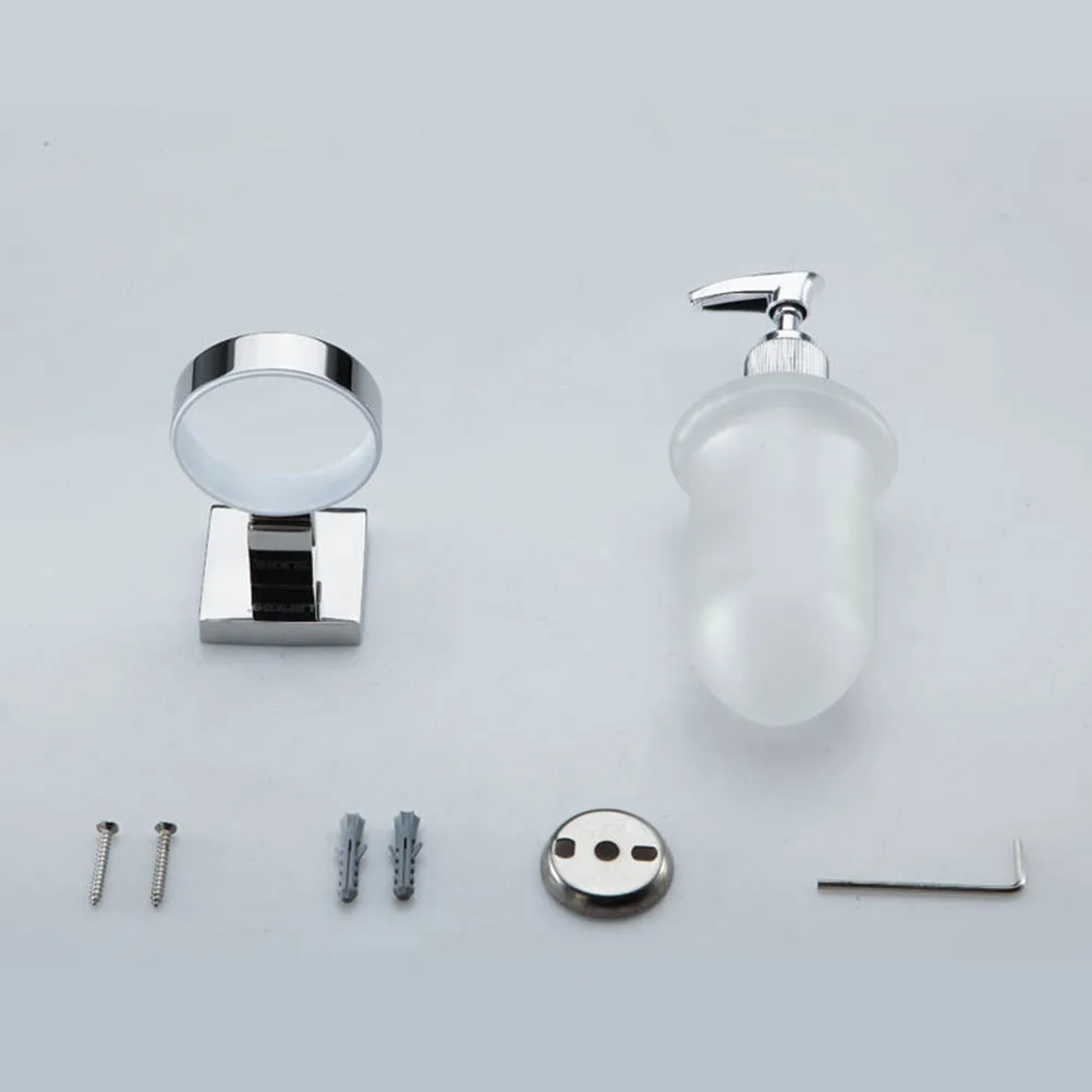

1pc Stainless Steel Soap Dispenser Wall Mounted Glass Bottle Liquid Pump For Bathroom Kitchen Foaming Hand Facial