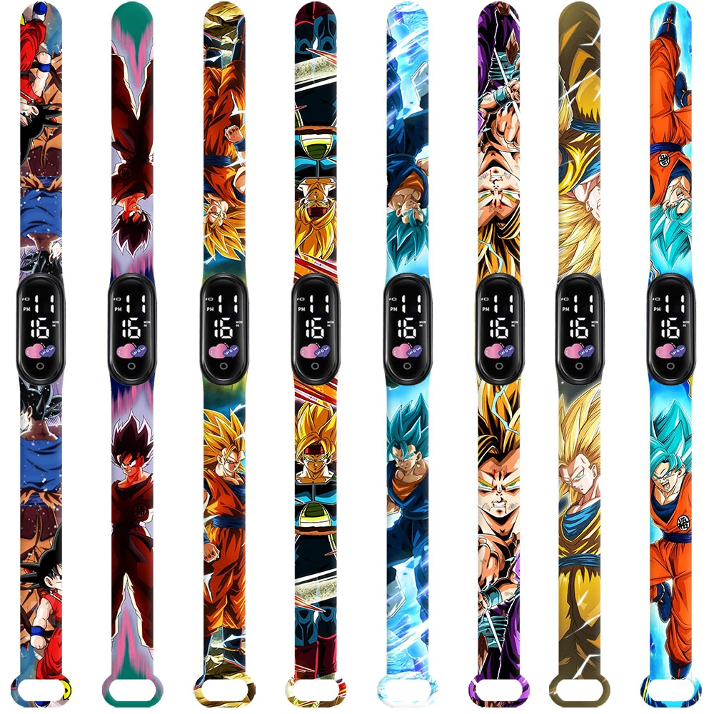 Dragonball Z Children's Watches Anime Characters Super Saiyans LED Touch Waterproof Electronic Kids Watch Birthday Gift Toys