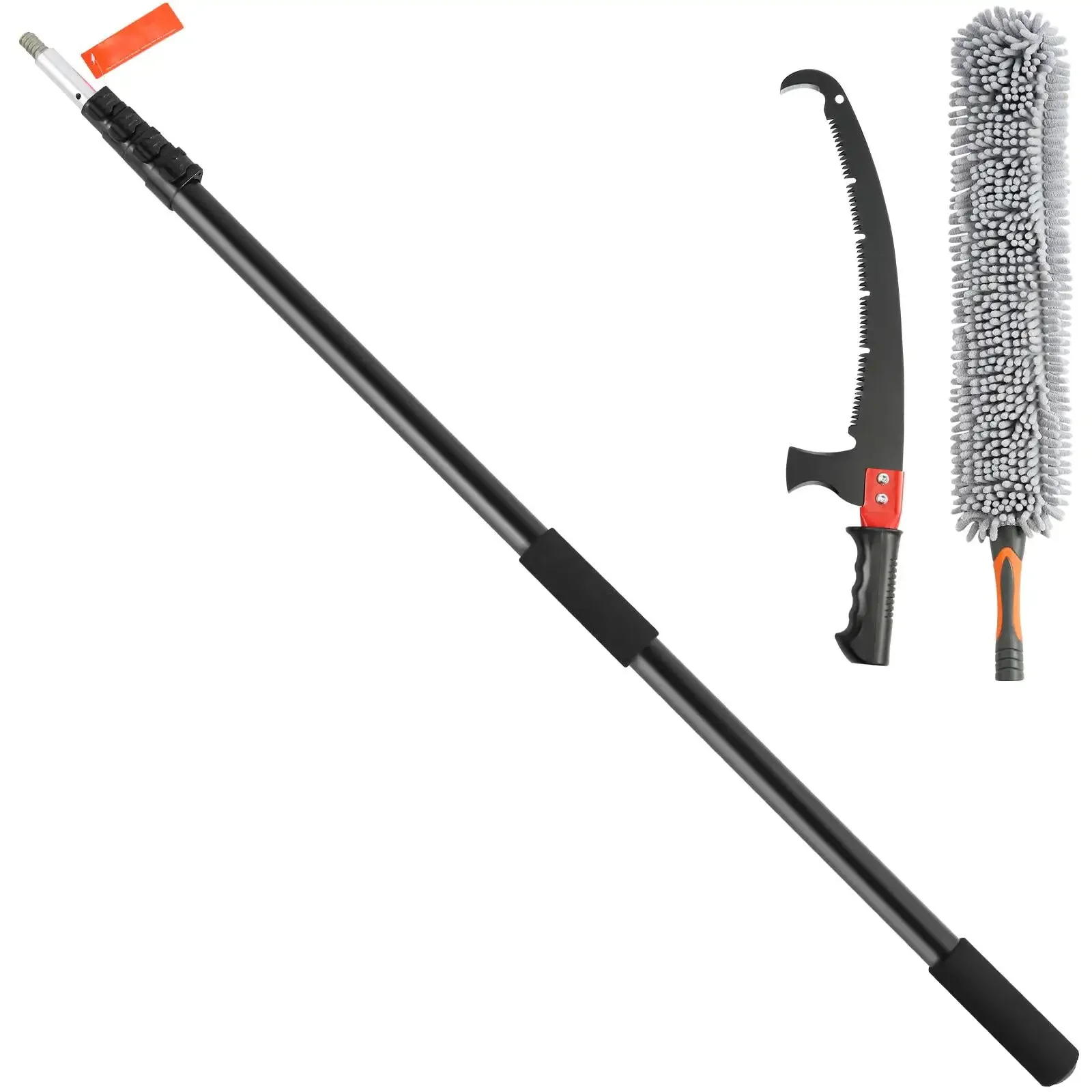 

Manual Pole Saw Extendable Tree Pruner 4.9-20 FT Aluminum Alloy Pole Saws for Tree Trimming with Chenille Brush
