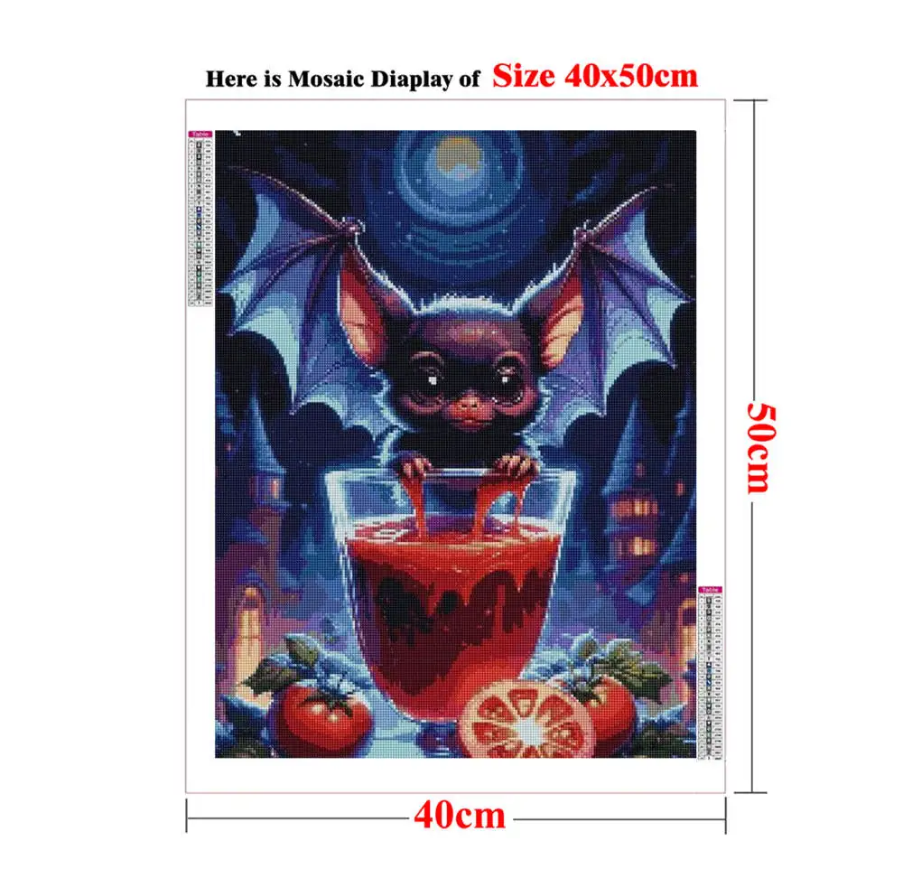 Halloween Bat Flying Under Sunset Diamond Painting Kit By Number Kits Full Round Pintura Diamantes Handmade Gem Art Embroidery view 3