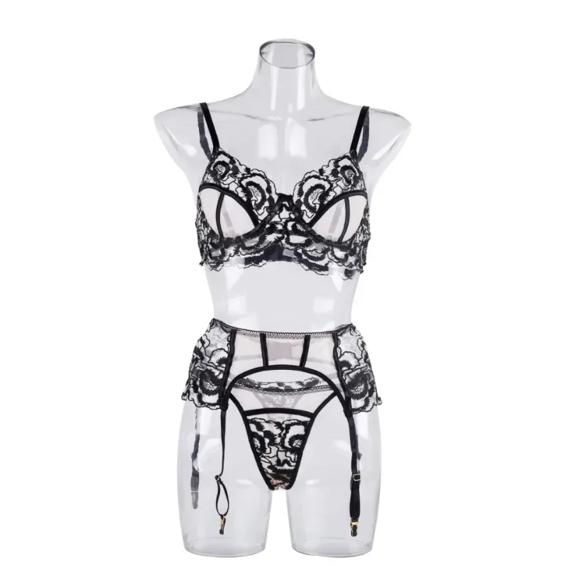 Toucheart Sexy Lingerie Set Mesh Lace Patchwork Sexy Underwear with Ring Waist Seal Women's Underwear Exotic Style Sexy Suit New