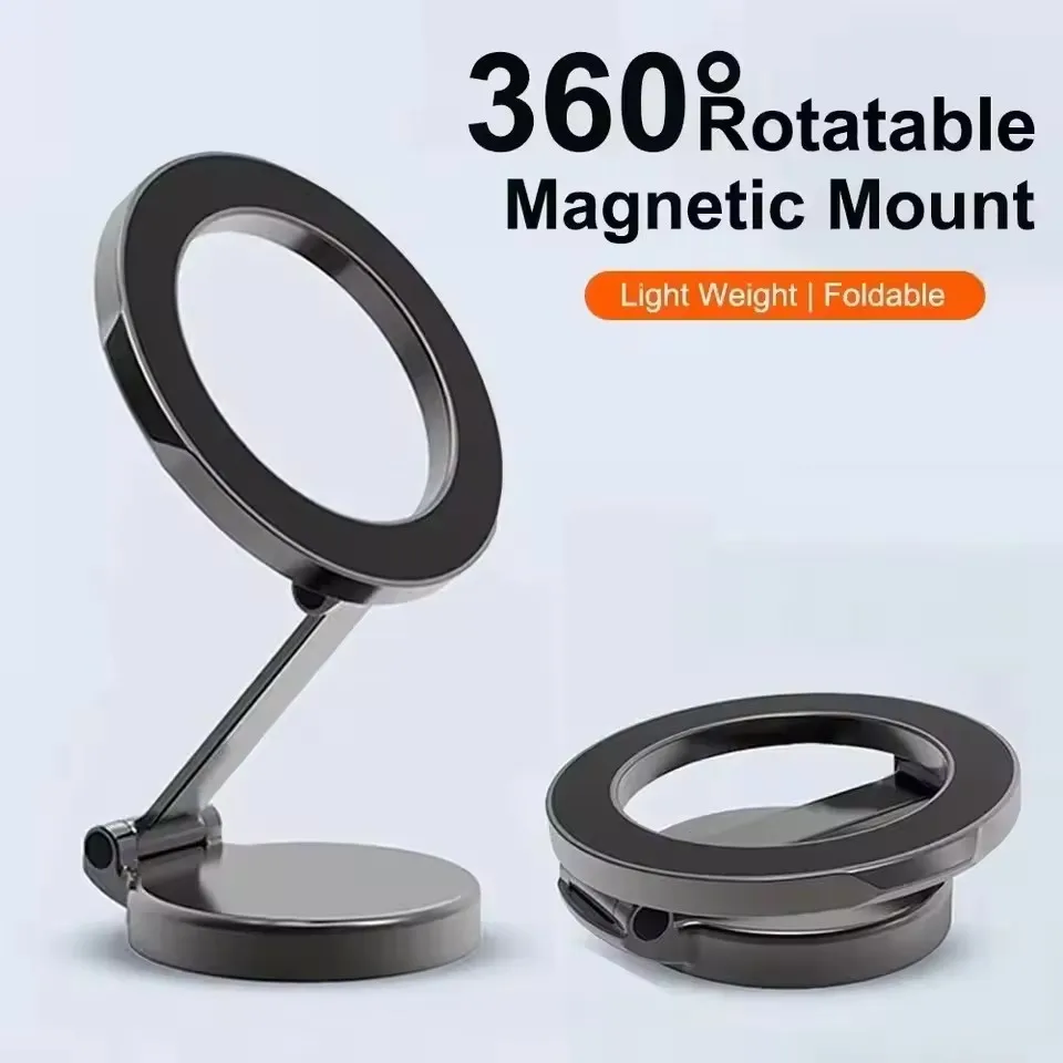 Magnetic Car Phone Holder 360 Degree Rotation Foldable Phone Mount Suction Cup Car Navigation Phone Holder For iPhone Samsung