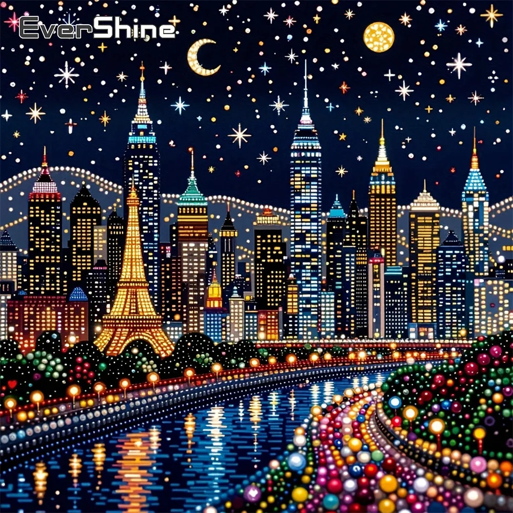EverShine 5D Diamant-Mosaik Cartoon-Kunst Strass-Bild Stickerei Landschaft Kreuzstich-Malerei Stadt Handgemachtes Geschenk