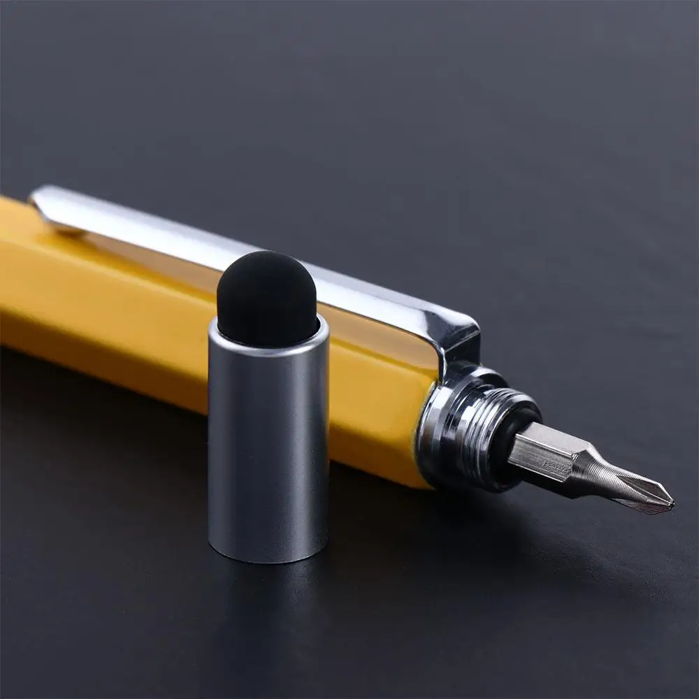 

С шкалой, измеритель уровня сенсорного экрана мобильного телефона, гаджет, отвертка с плоским лезвием, шариковая ручка, крестовая отвертка, емкостная ручка