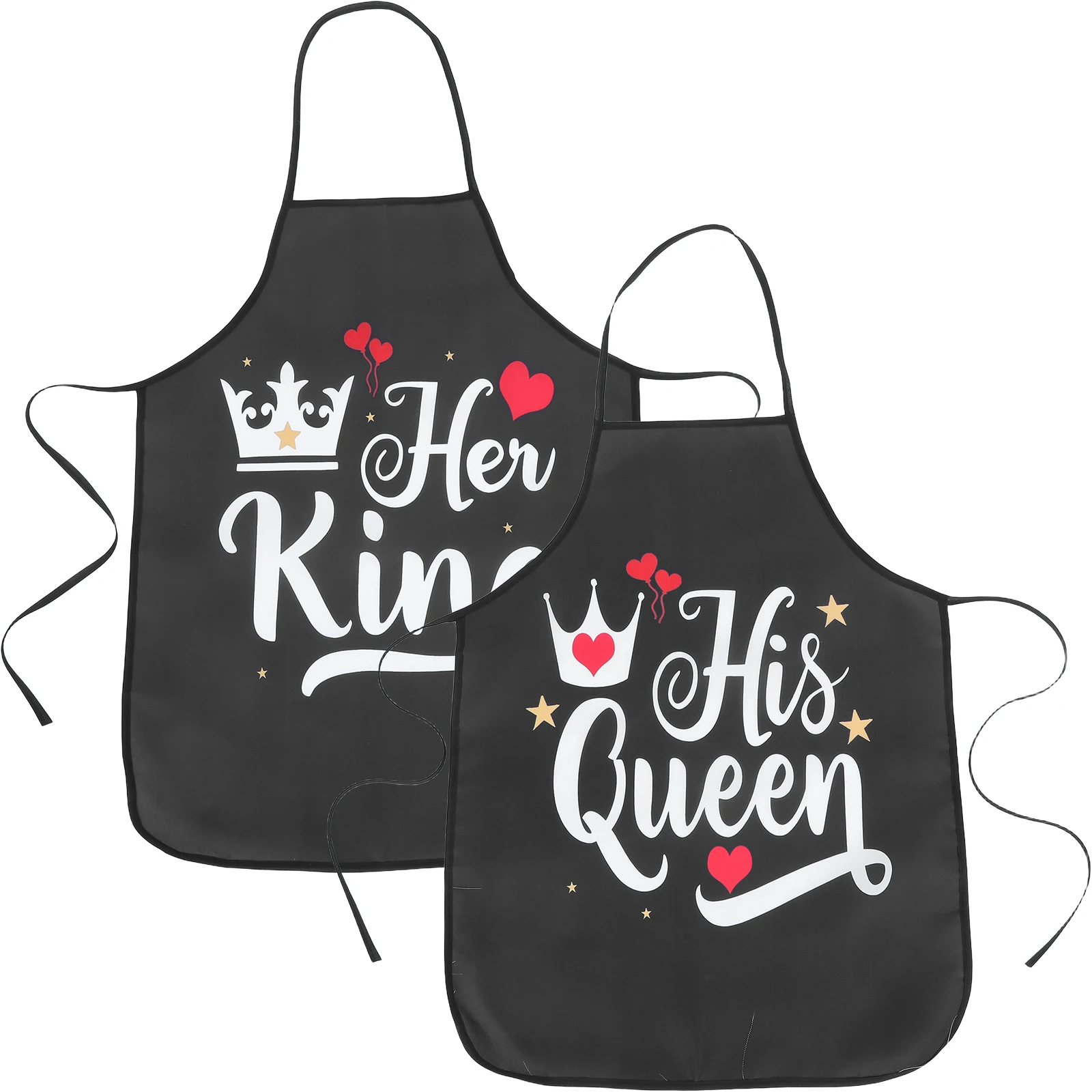 

2Pcs ValentineAprons KitchenWaist CouplePrint Polyester ValentinesBaking WomenMiss WorkUniform Durability VersaPresent