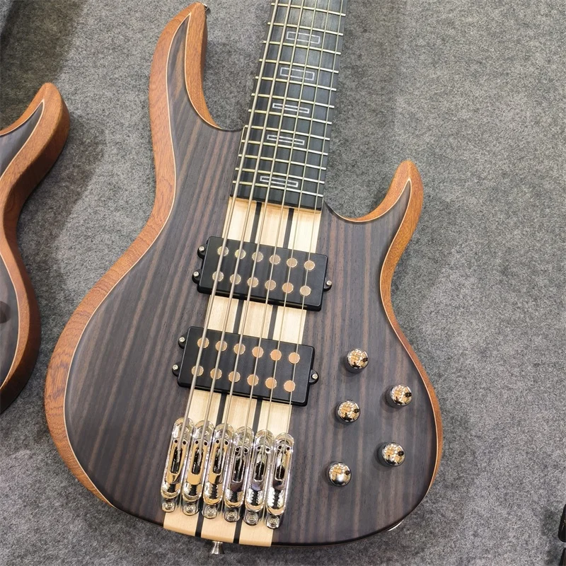 جيتار كهربائي مكون من 5 أوتار، رقبة عالية الجودة من خلال الجسم، باس كهربائي نشط