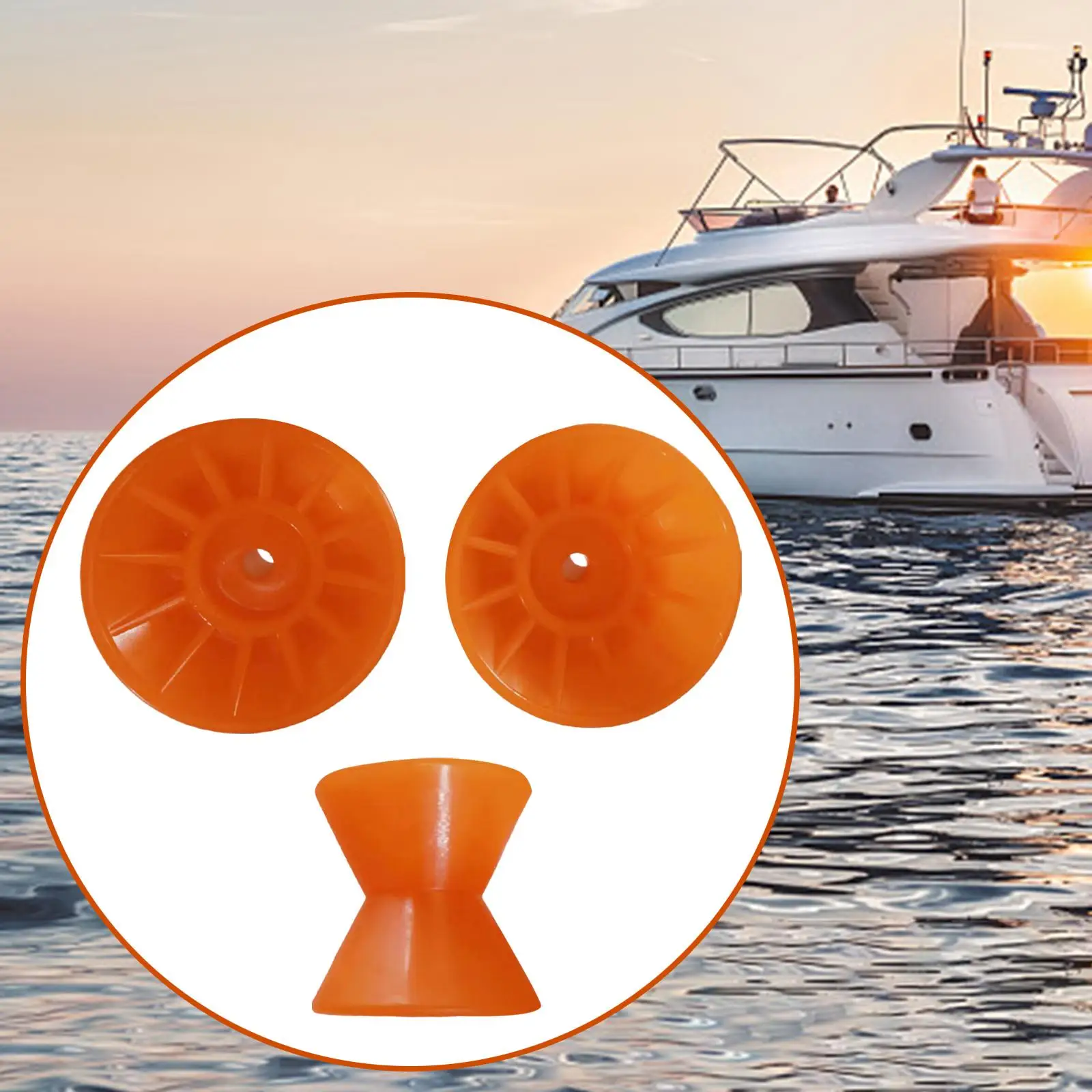 Rouleau d'étrave de remorque de bateau, rouleau d'étrave orange moulé, facile à installer, durable, largeur de montage de 3.5 ", rouleau d'étrave de quille marine portable