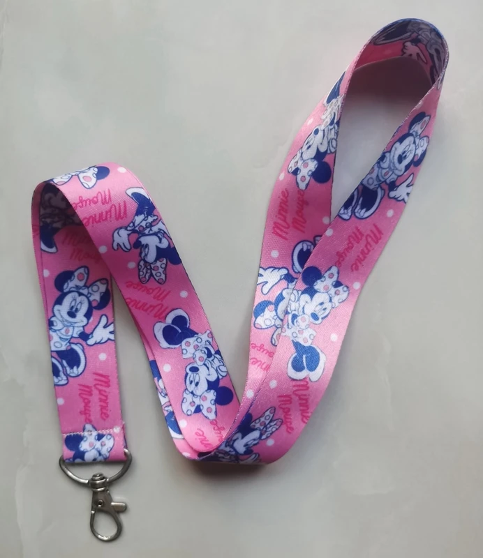 New 1 pcs Disney  Minnie Lanyards Keys Neck Strap For Card Badge Key Chain Lanyard Key Holder DIY Hang Rope Keyrings