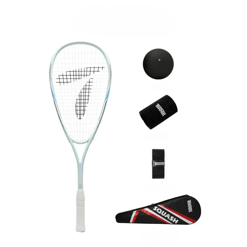 Raquete de squash totalmente em carbono, conjunto de treinamento profissional, raquete de basquete ultraleve para competição, equipamento esportivo para iniciantes, 130g