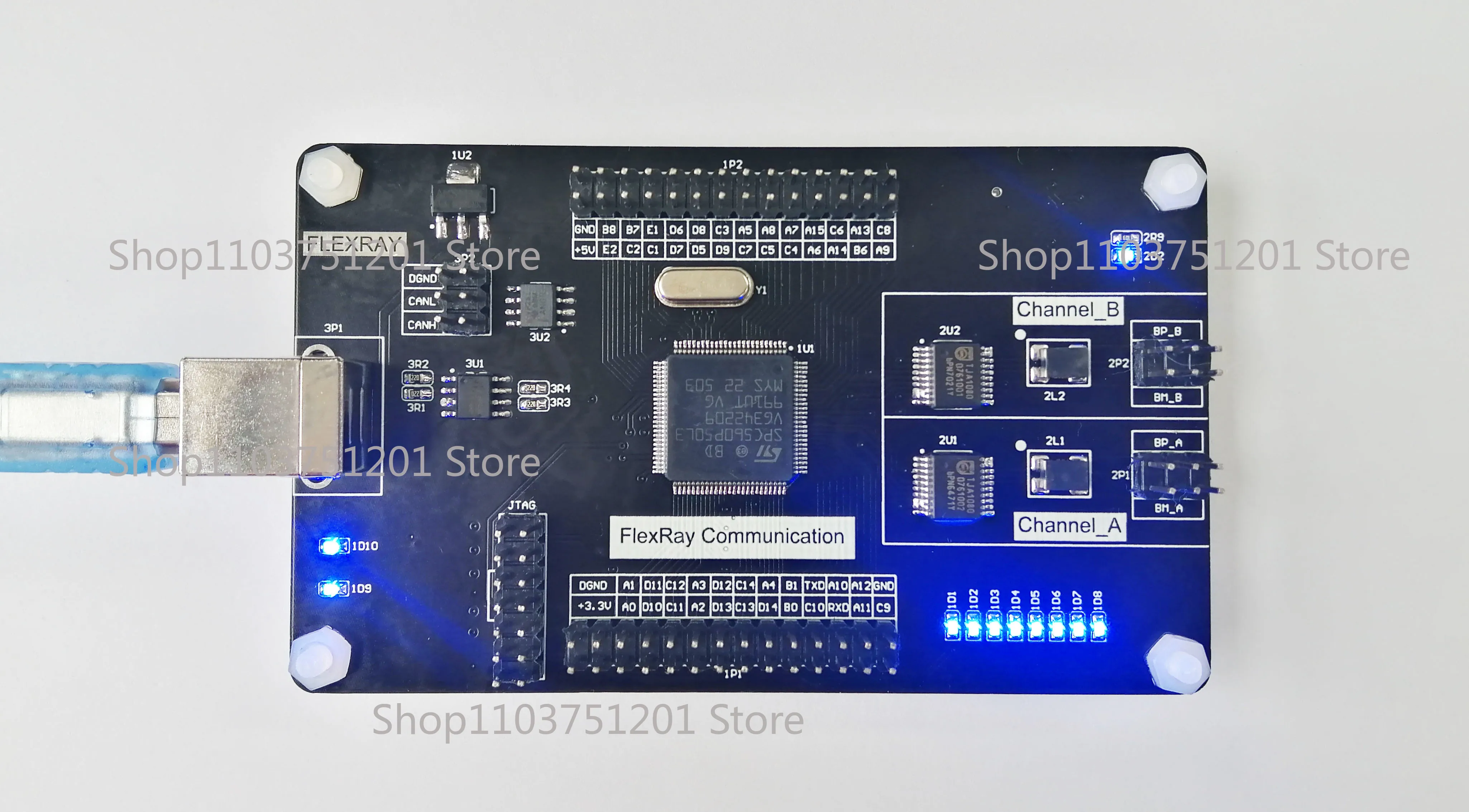 Flexray development board, Flexray dual communication,  to serial port,  to CAN