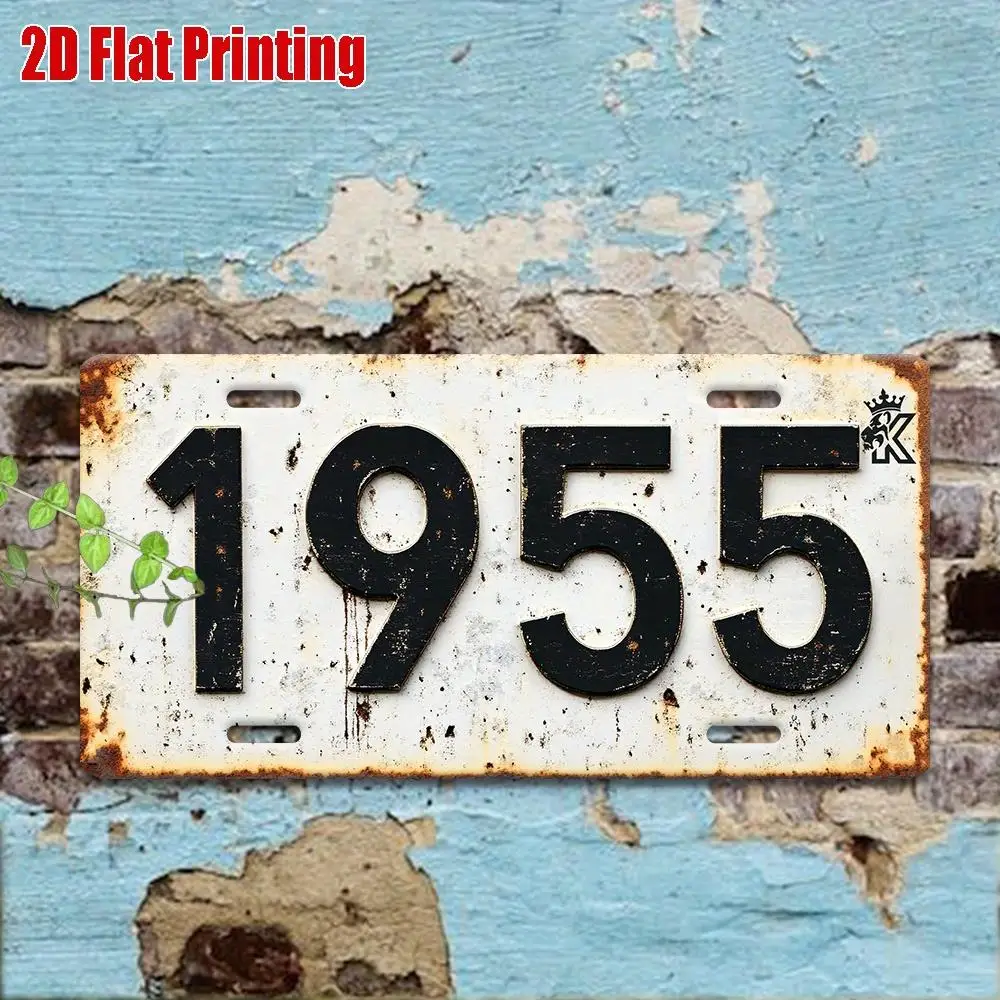 [Vintage Metal Sign] 1pc Vintage 1955 Metal Wall Sign - Retro Garage Decor Suitable for Home, Cave, Workshop - Durable Rustic De