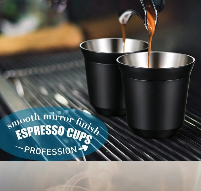 Matte black stainless steel coffee cup with double-layer insulation and heat resistance Universal gift cup for working from home