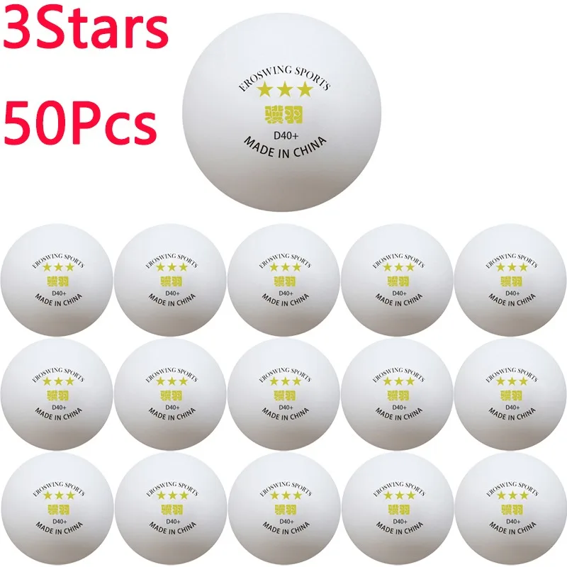 

3Stars Table Tennis Balls Yellow Label Eroswing ABS New Material 40mm+ Good Elasticity White Ping Pong Training Ball Tennis Ball