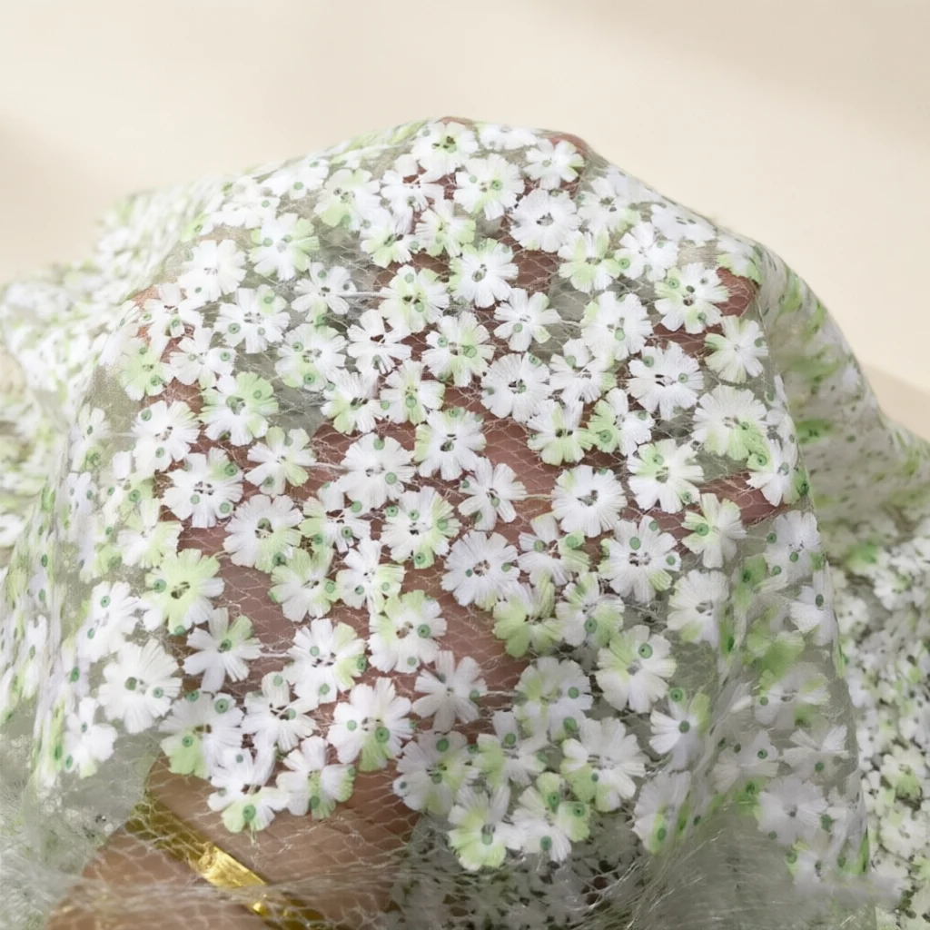 2027 daisy floral lace fabric,baby backdrop blanaket for newborn photography props