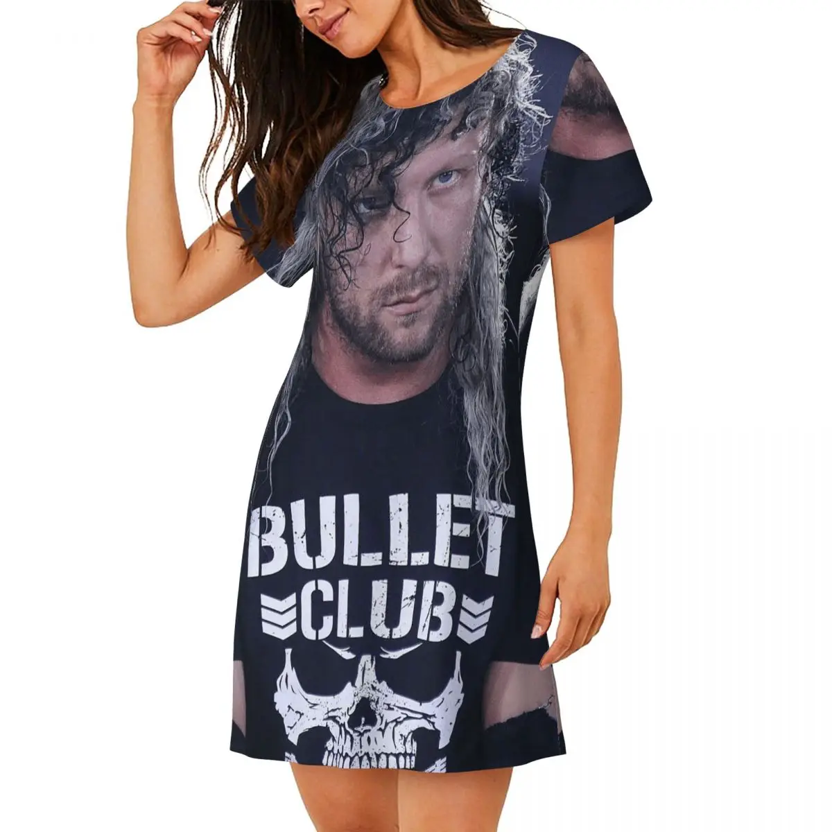 Kenny Omega Kenny The Champ Short Sleeves Nightdress For Sleeping Sleepshirts Women Short Sleeve Nightgowns Soft Pajama Dress