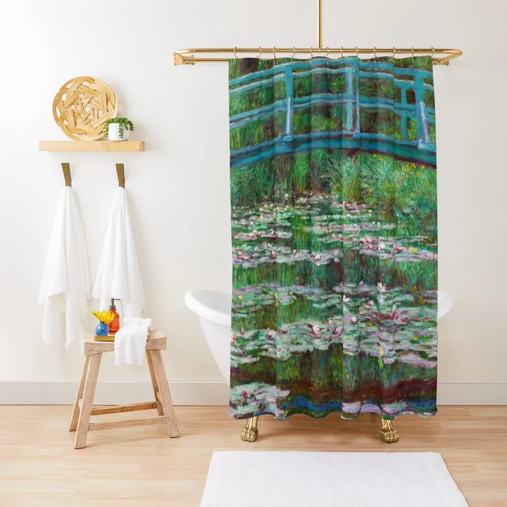 

High Resolution Monet - Water Lilies - The Japanese Footbridge Shower Curtain Cute Shower In The Bathroom Curtain