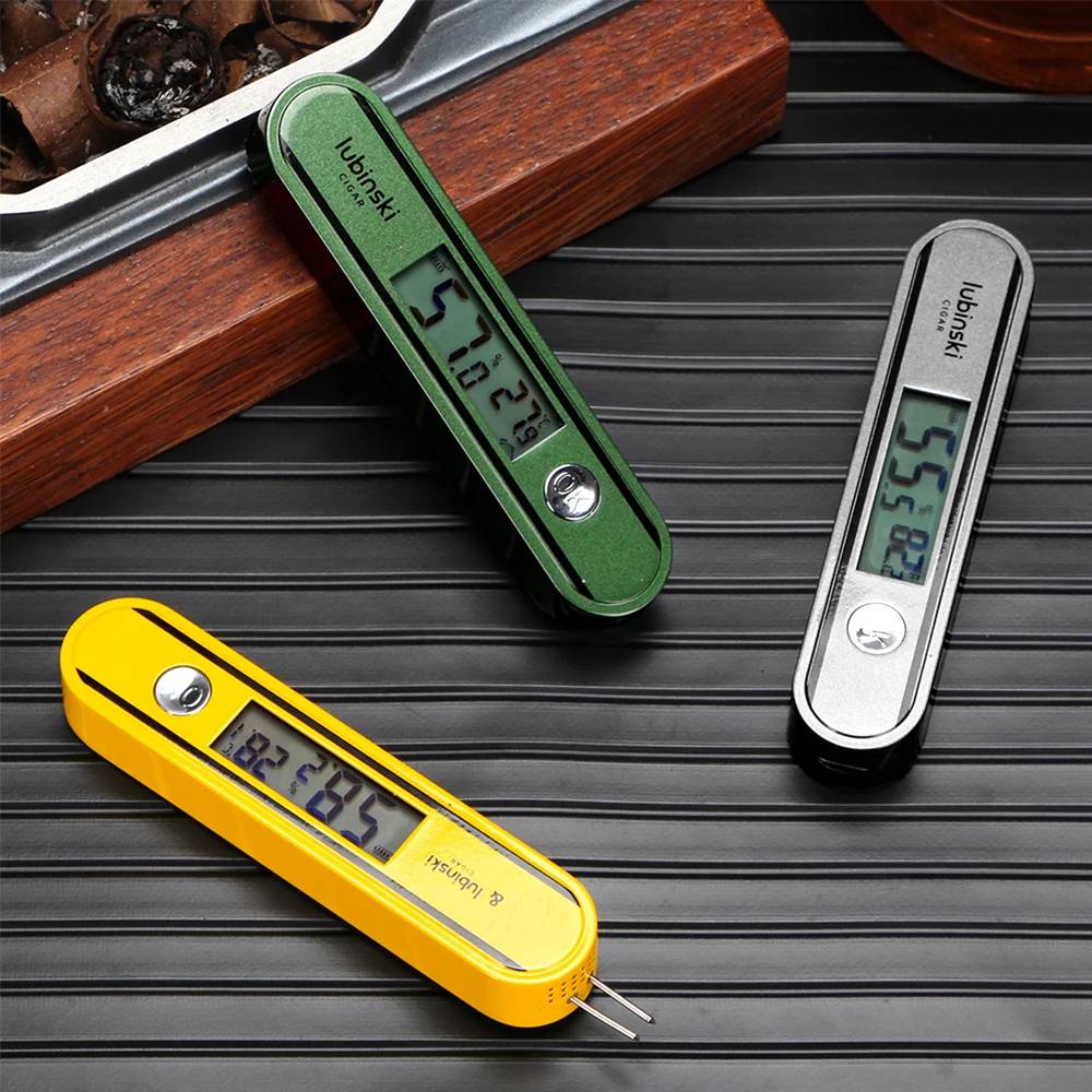 

Lubinski Probe Type Cigar Humidity Meter Electronic Cigar Hygrothermograph For Humidor Humidity Test Device