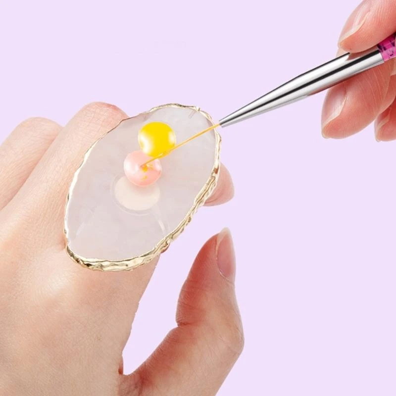 G99E Convenient Finger Art Palette Nails Painting Brush Great for Professionals