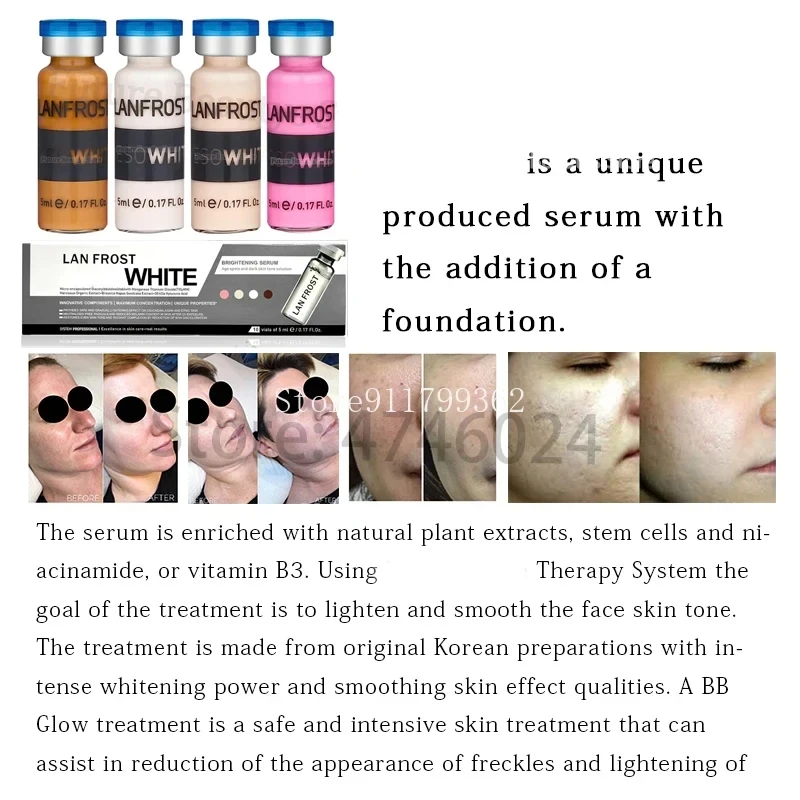 Korea 5ml Facial BB Cream Foundation Glow Ampoule Skin Booster Whitening Sun Protection Cream Covers Dark Circles Skin Beauty